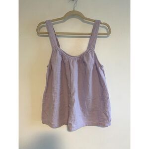 PACT Double Gauze 100% Cotton Tank Top Lavender Purple Blouse Size LARGE